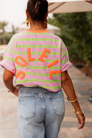 SOLEIL Orange - T-Shirt Rayé