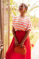 SOLEIL Fuchsia - T-Shirt Rayé