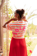 SOLEIL Fuchsia - T-Shirt Rayé