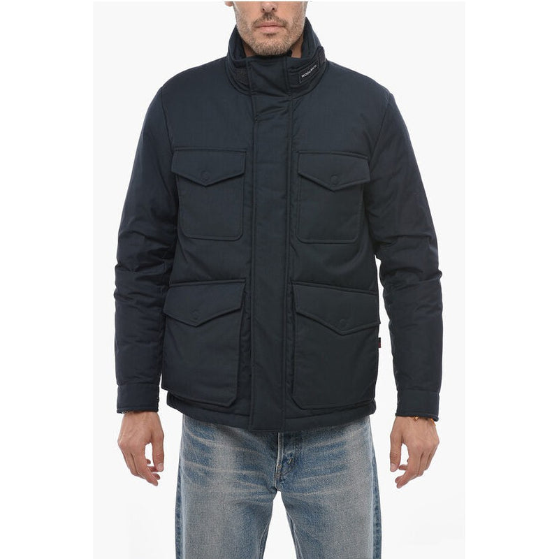 Solid Color Utility Down Jacket With Extractable Hood