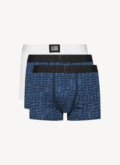 Guess - Lot 3 Boxers - G Quadrate Blue - Homme