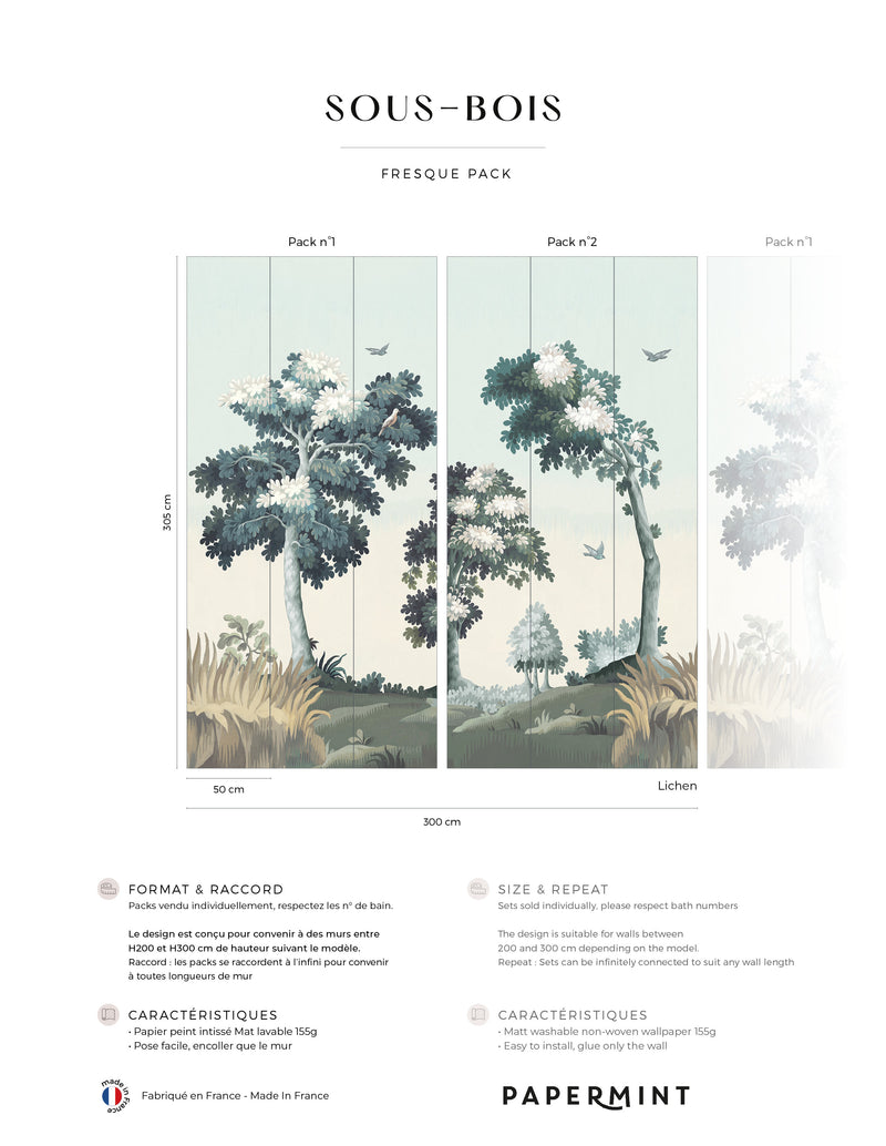 Fresque Sous Bois - Lichen