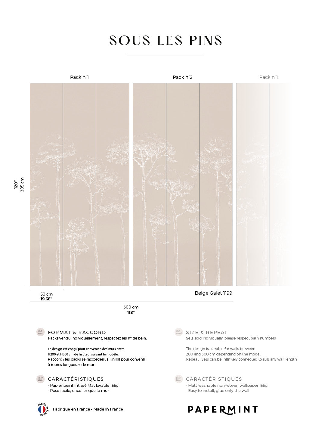 Fresque Sous Les Pins - Beige Galet