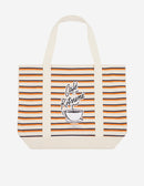 Tote Bag À Rayures Café Kitsuné - Fox/Blanc/Marine