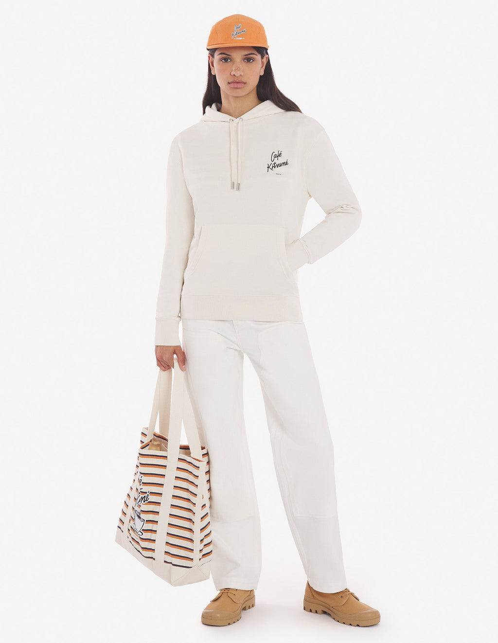 Café Kitsuné New Hooded Sweatshirt - Latte