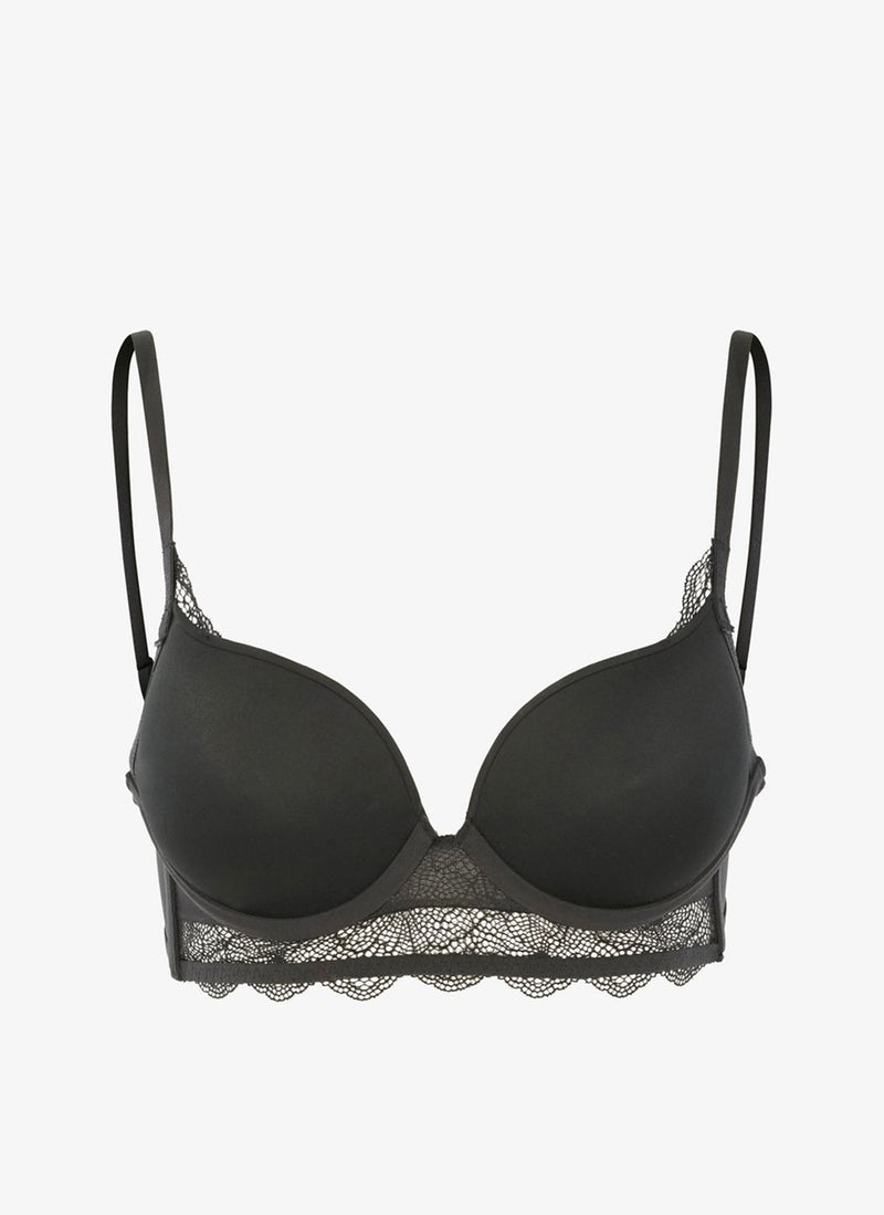 Wonderbra - Soutien-Gorge Triangle Lace Push Up - Schwarz - Femme