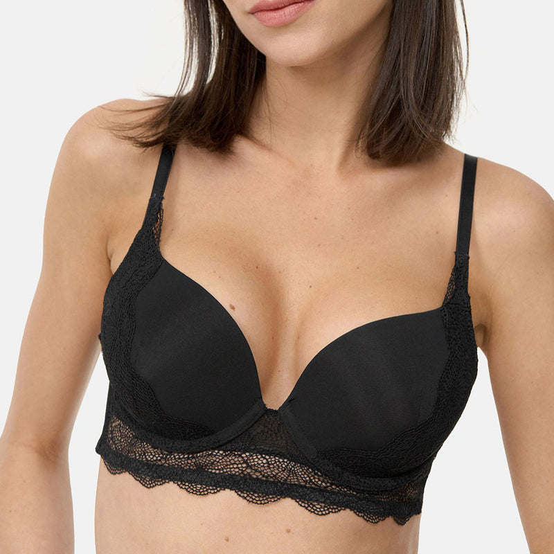 Wonderbra - Soutien-Gorge Triangle Lace Push Up - Schwarz - Femme