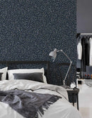 Papier Peint Spring - Blanc Doré / Fond Bleu