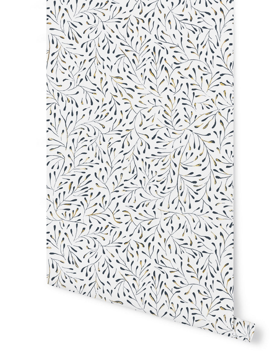 Spring Wallpaper - White Gold / Blue Background