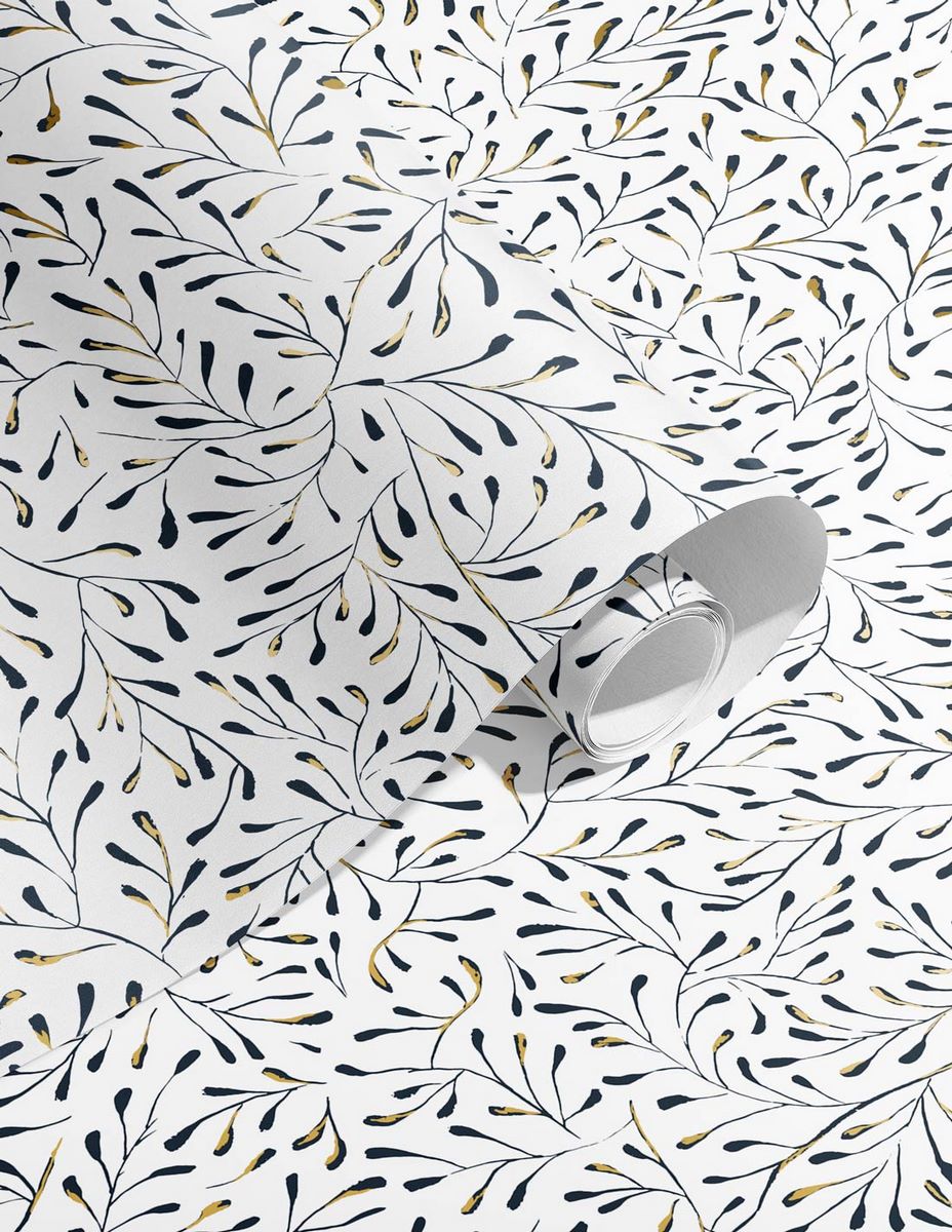 Spring Wallpaper - White Gold / Blue Background