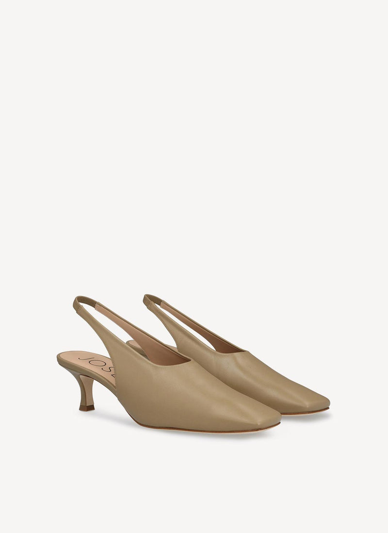 Joseph - Escarpins Squared Toe Sling - Dark Beige - Femme