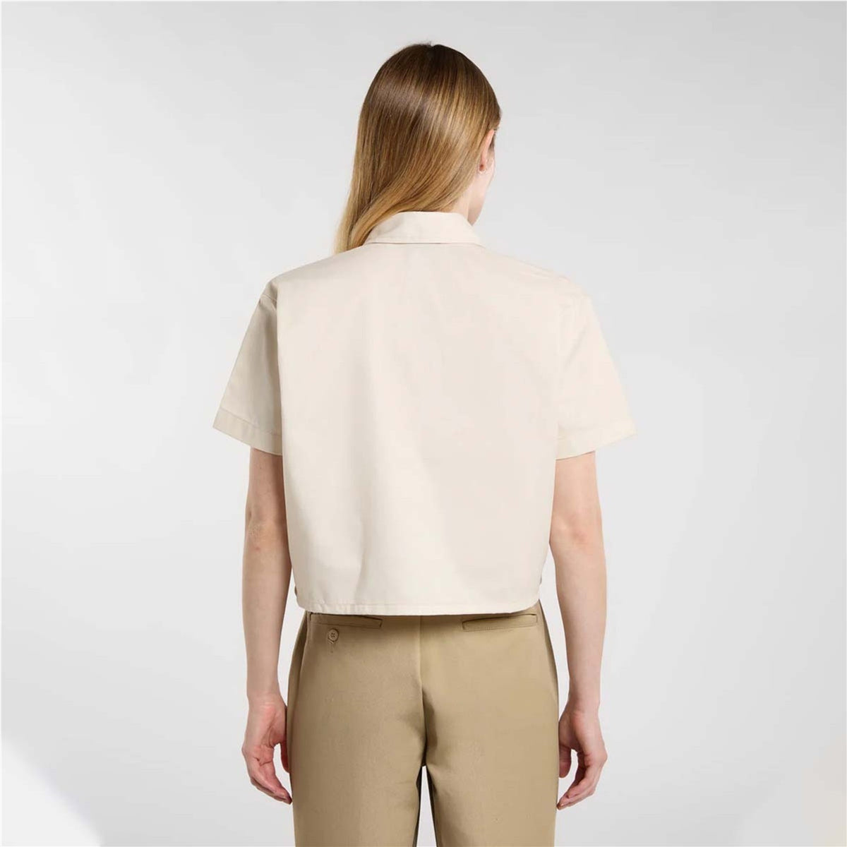 Cropped Work Shirt - Blouse - Whitecap Gray - Whitecap Grey