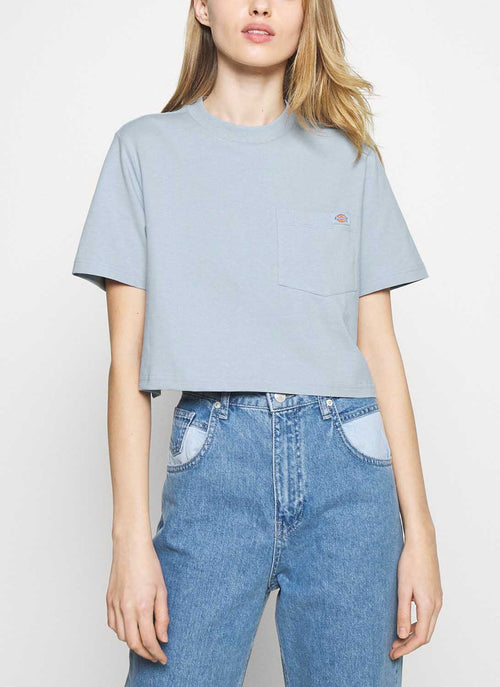 Dickies - Tee-Shirt Porterdale - Fog Blue - Femme