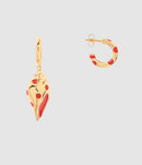 Aurelie Bidermann - Créoles Positano Coquillage Pois Vermillon - Femme