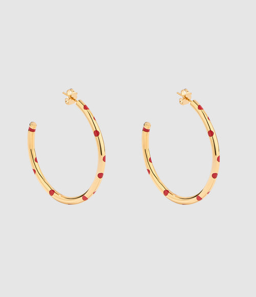 Aurelie Bidermann - Créoles Positano Pois Gm Vermillon - Femme