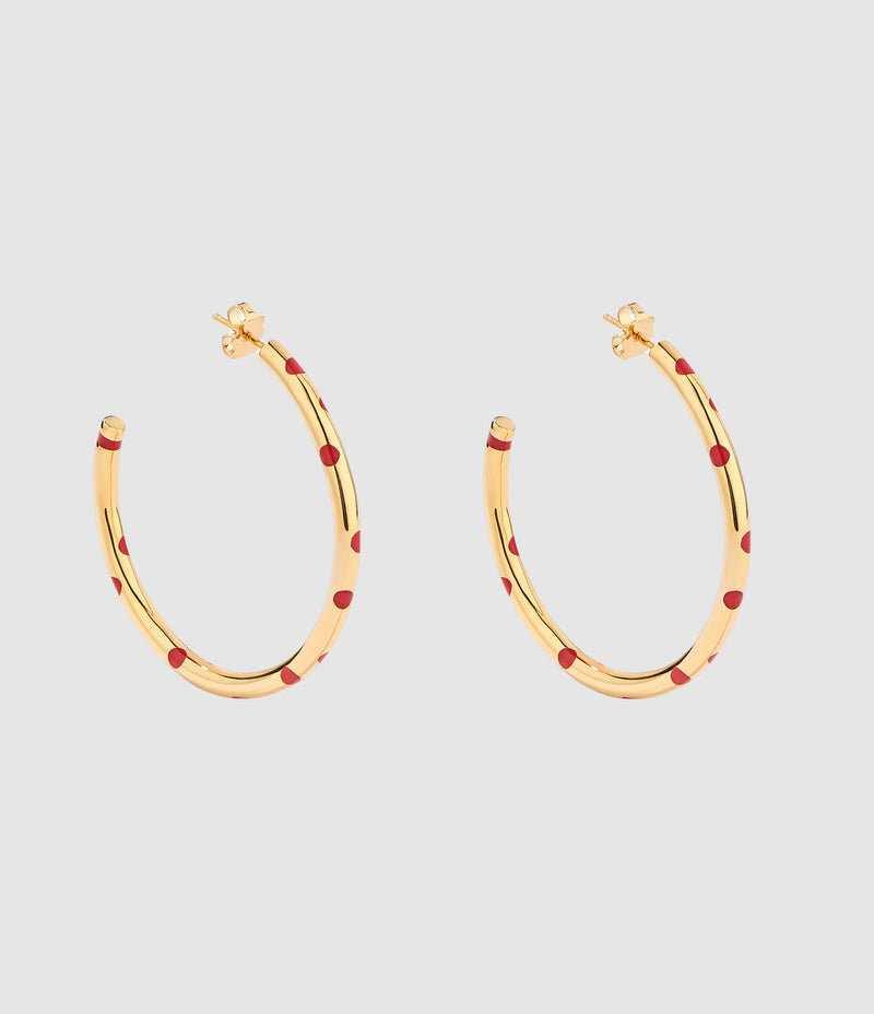 Aurelie Bidermann - Créoles Positano Pois Gm Vermillon - Femme