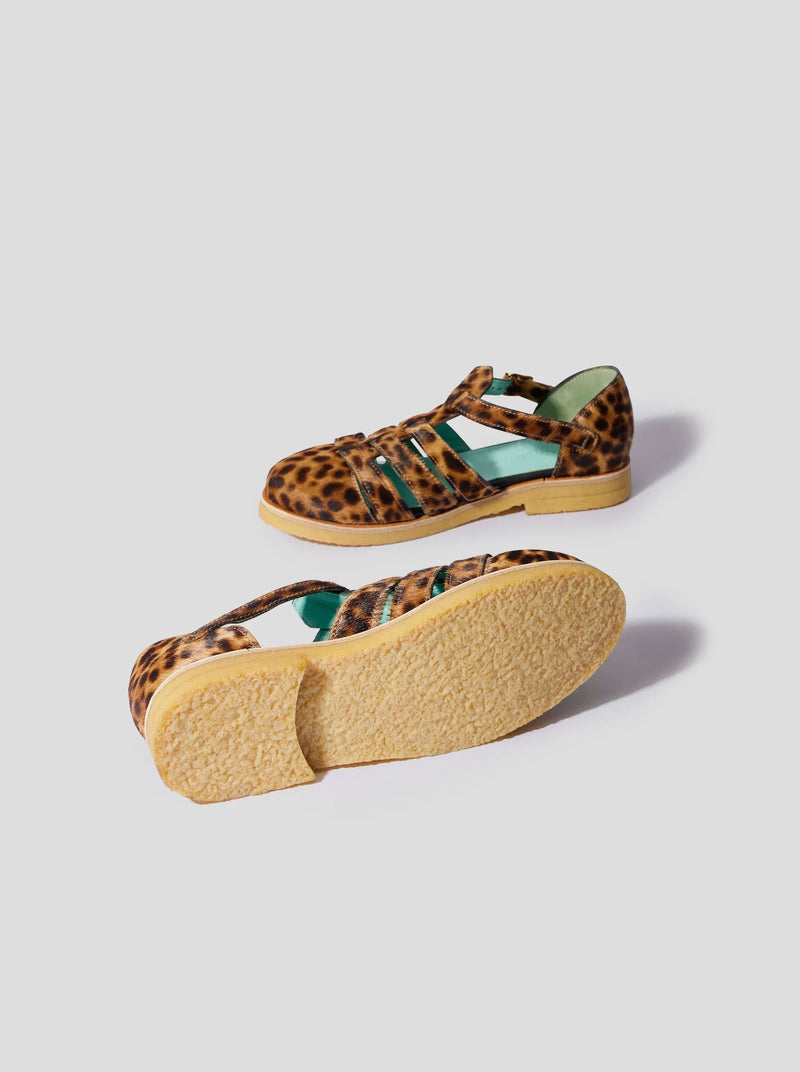 Sandales Ricky En Cuir Imprimé Léopard