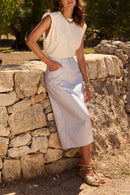 Falda Wendy Denim Revestida Plata