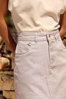 Falda Wendy Denim Revestida Plata