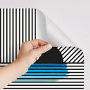 Zoom sur le papier adhésif repositionnable Stick-it GRAPHIC d’OMY, noir et blanc, effet illusion d’optique. 