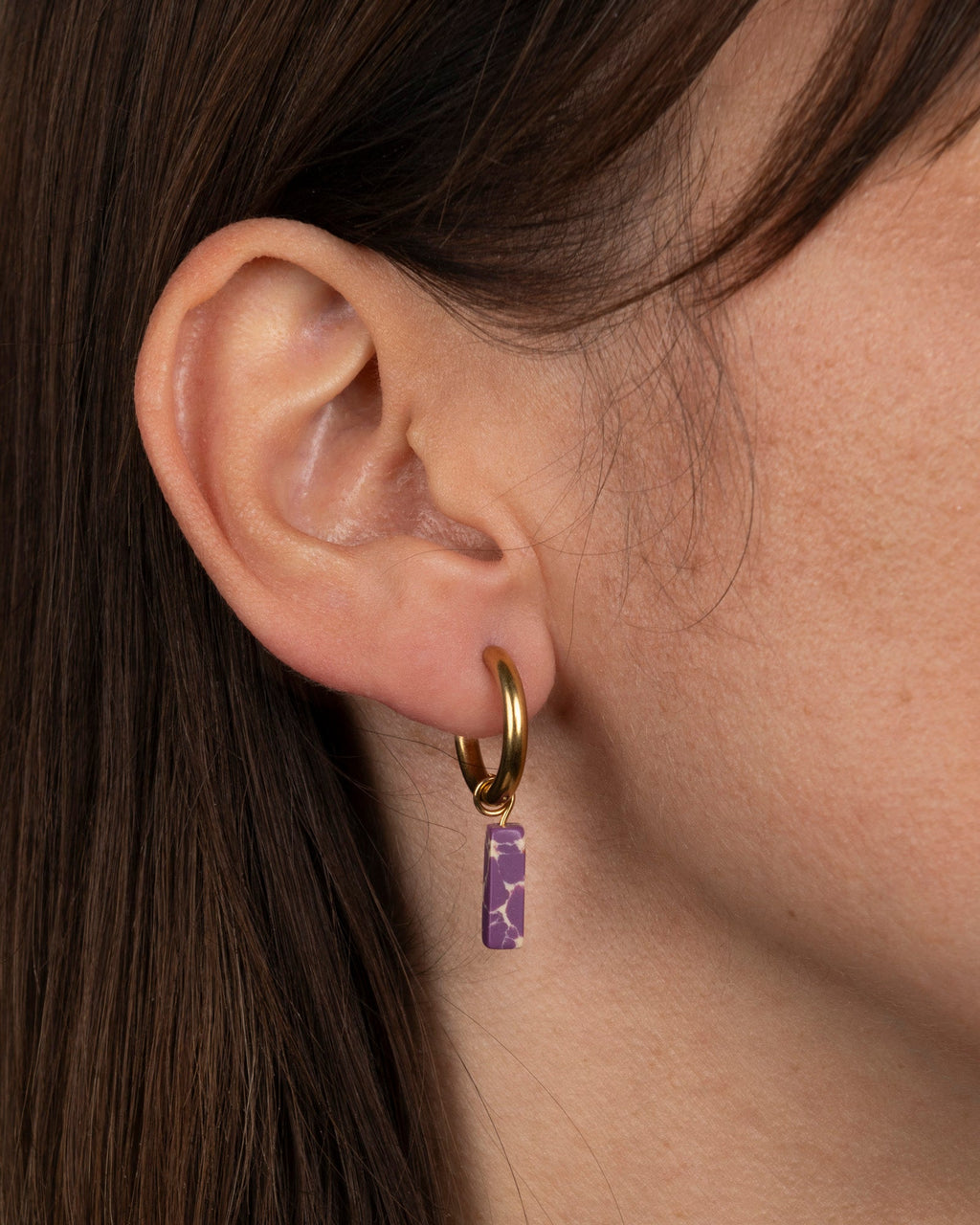 Boucles D'Oreilles Stone - Violet