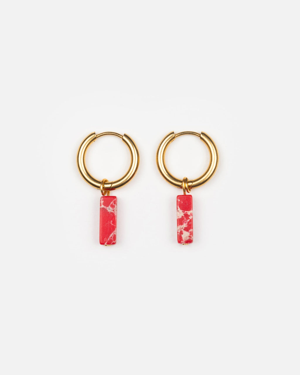 Boucles D'Oreilles Stone - Rouge