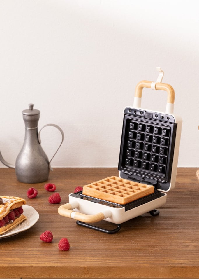 Stone Studio Individual - Croque-Monsieur Maker, Grill & Waffle Maker with Interchangeable Plates - Off-White