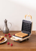 Stone Studio Individual - Croque-Monsieur Maker, Grill & Waffle Maker with Interchangeable Plates - Off-White