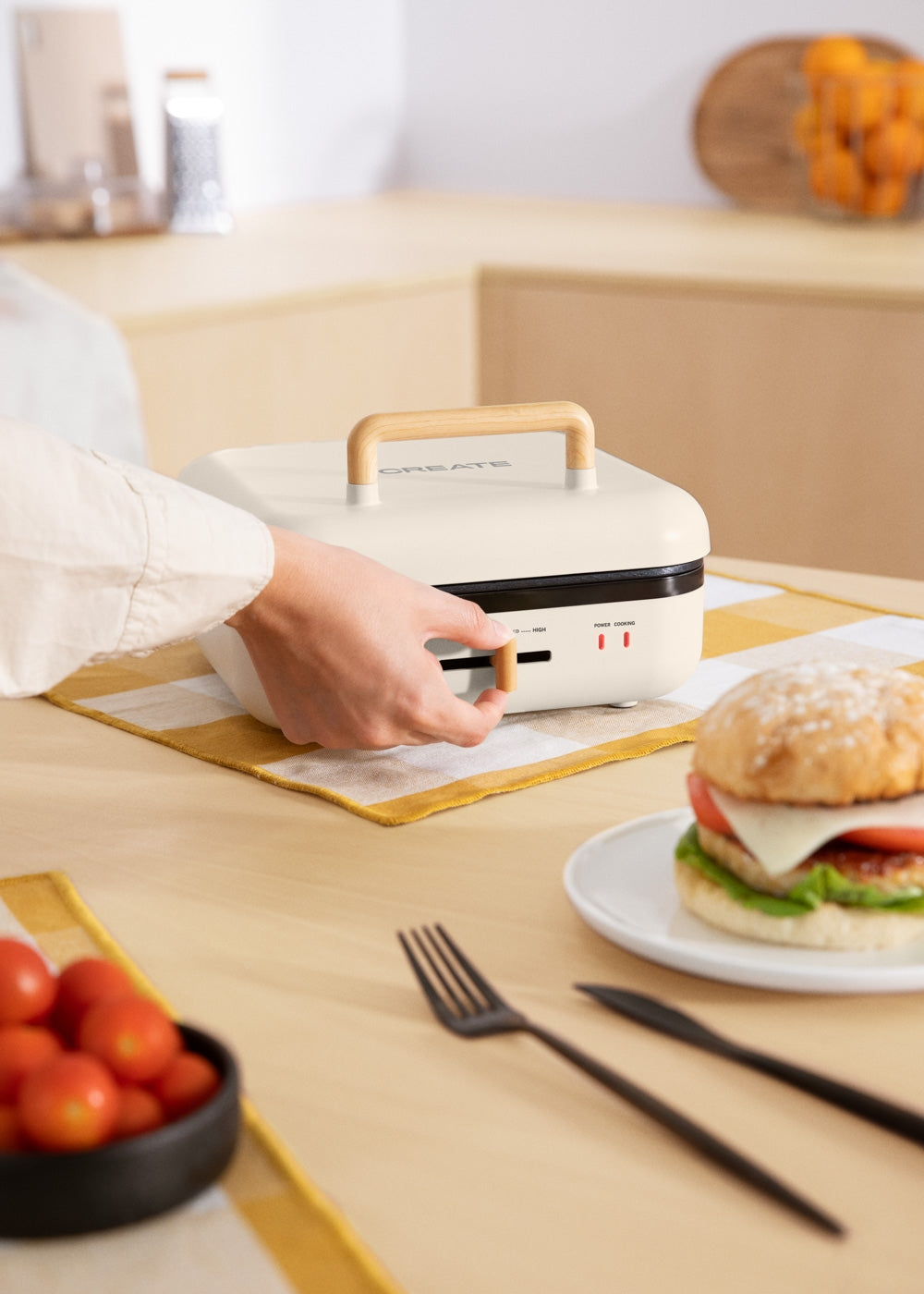 Stone Studio Pro - Multifunction Grill with 180º Opening - Off-White