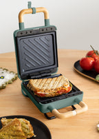 Stone Studio Individual - Interchangeable Plate Toasted Sandwich Maker, Grill & Waffle Maker - Sage Green
