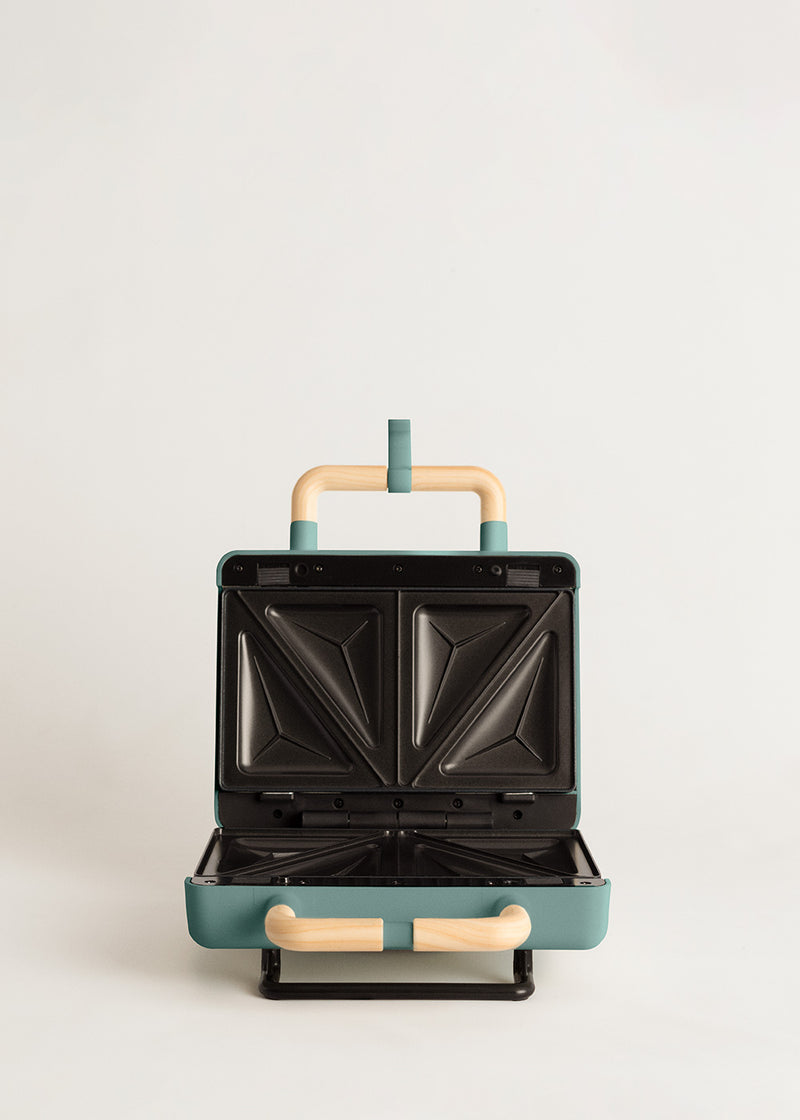 Stone Studio Double - Sandwichera, grill y gofrera con platos intercambiables - Verde salvia