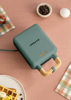 Stone Studio Individual - Interchangeable Plate Toasted Sandwich Maker, Grill & Waffle Maker - Sage Green