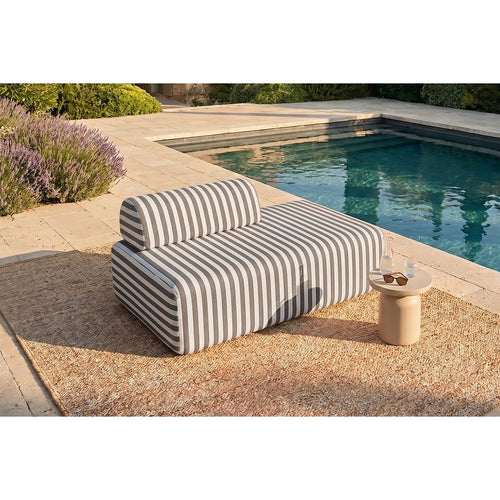 Sofá Modular de 2 Plazas - Tela Exterior Rayas, Blanco y Gris Antracita