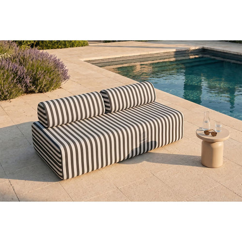 Sofá Modular de 3 Plazas - Tela Exterior Rayas, Blanco y Gris Antracita