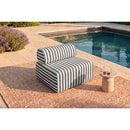 Fauteuil Modulable - Tissu Extérieur À Rayures, Blanc Et Gris Anthracite