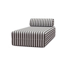 Méridienne Modulable - Tissu Extérieur À Rayures, Blanc Et Gris Anthracite