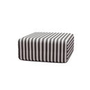 Pouf Modulable - Tissu Extérieur À Rayures, Blanc Et Gris Anthracite