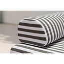 Fauteuil Modulable - Tissu Extérieur À Rayures, Blanc Et Gris Anthracite