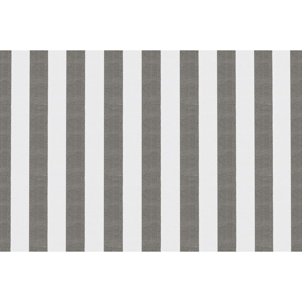 Canapé 3 Places Modulable - Tissu Extérieur À Rayures - Blanc Et Gris Anthracite
