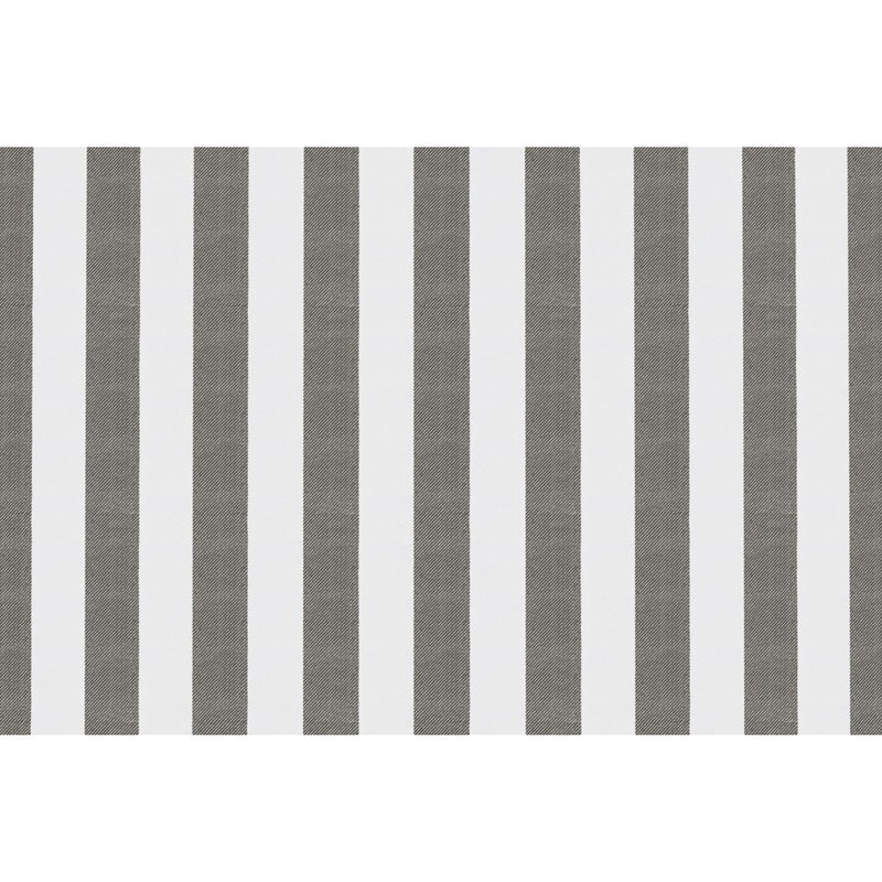 Canapé 3 Places Modulable - Tissu Extérieur À Rayures, Blanc Et Gris Anthracite