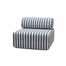 Fauteuil Modulable - Tissu Extérieur À Rayures, Blanc Et Bleu Foncé