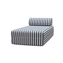 Méridienne Modulable - Tissu Extérieur À Rayures, Blanc Et Bleu Foncé