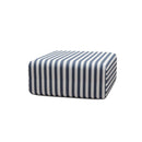 Pouf Modulable - Tissu Extérieur À Rayures, Blanc Et Bleu Foncé