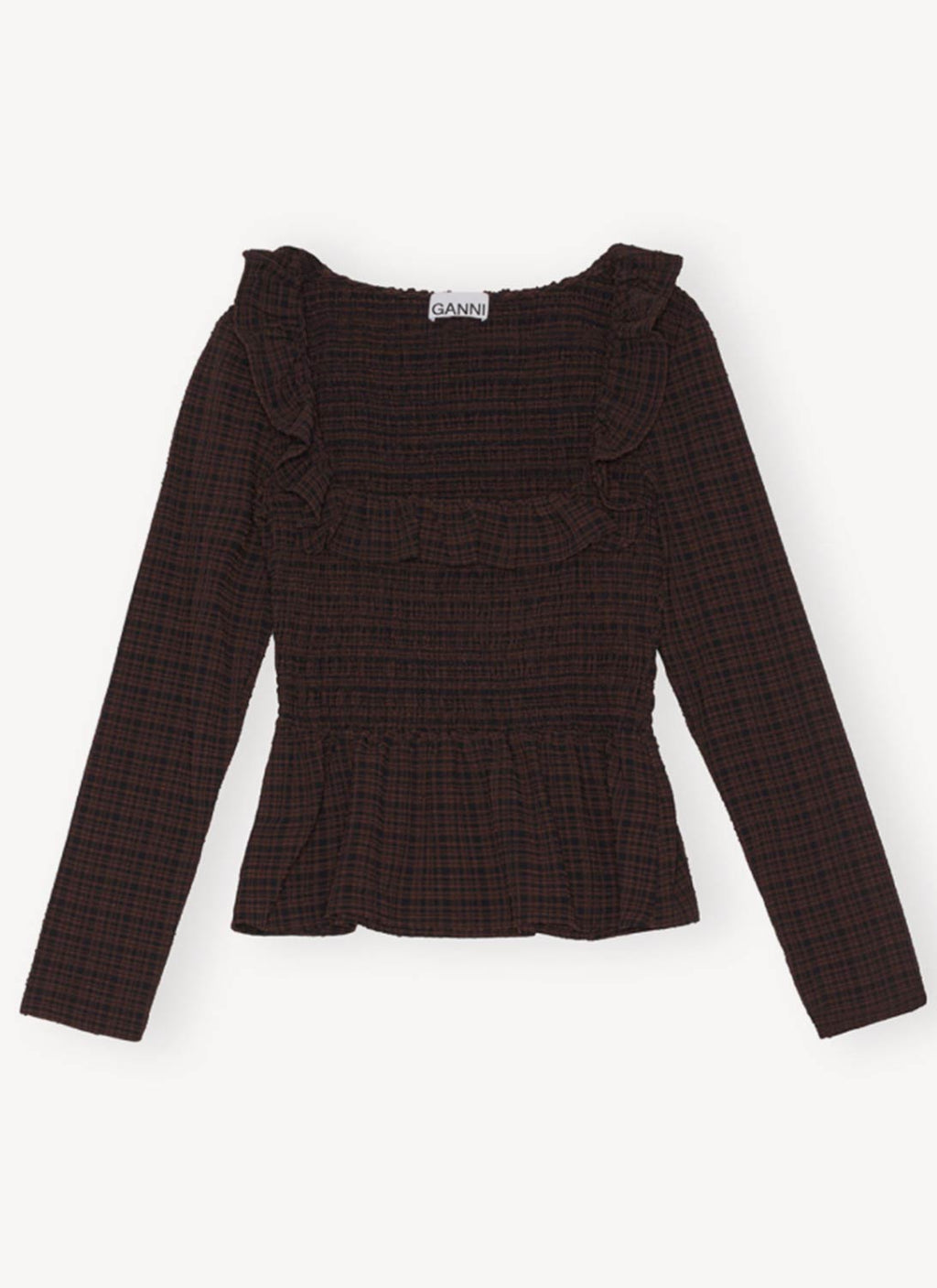 Ganni - Blusa - Marrón - Mujer