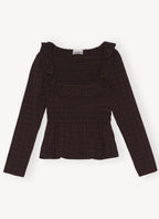 Ganni - Blusa - Marrón - Mujer