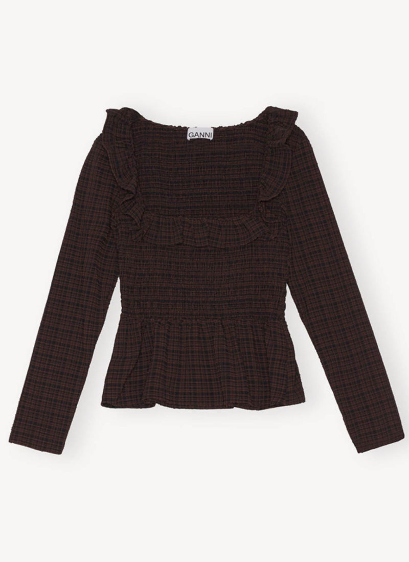 Ganni - Blouse - Marron - Femme