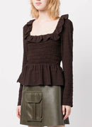 Ganni - Blouse - Marron - Femme
