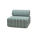 Fauteuil Modulable - Tissu Extérieur À Rayures, Blanc Et Vert Foncé