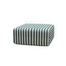 Pouf Modulable - Tissu Extérieur À Rayures, Blanc Et Vert Foncé