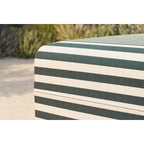 Pouf Modulable - Tissu Extérieur À Rayures - Blanc Et Vert Foncé